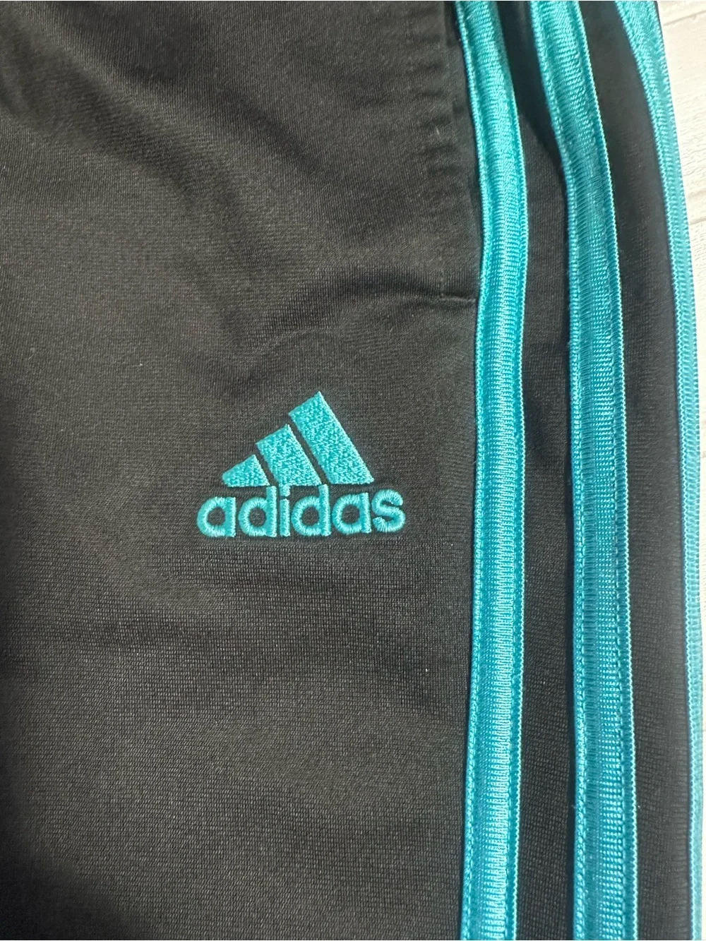 Adidas black & teal track pants girls XL 18/20